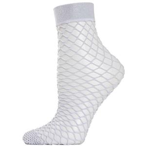 Женский ажурный глиттерный носок-гольф fishnet Memoi, White