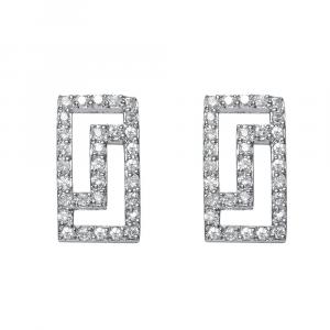 Серьги GENEVIVE из стерлингового серебра с кубическим цирконием в современном геометрическом стиле Genevive, серебряный