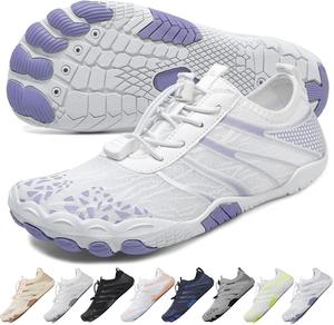 Ботинки для походов для женщин и мужчин, унисекс водонепроницаемые босоножки, дышащие, противоскользящие походные туфли для занятий спортом, с широкой носочной частью, для походов, прогулок, бега, йоги и водных видов спорта Xianfengniao, белый/фиолетовый