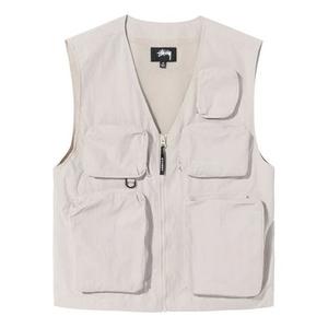 Нейлоновый жилет Stussy Approach Vest, цвет «слоновая кость»