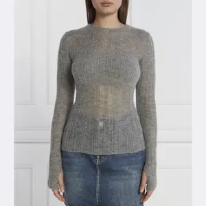 Шерстяной свитер обычного кроя Pinko, серый