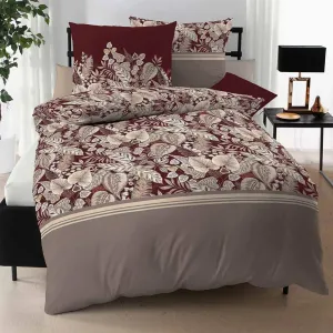 Комплект постельного белья Single Jersey Tika Burgundy 155x220 см + 80x80 см Kaeppel