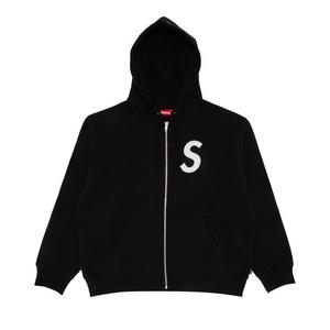 Толстовка Supreme S Logo Zip Up Hooded Sweatshirt, Black
