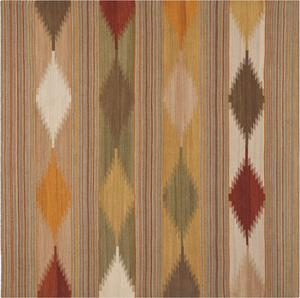 Ковер SAFAVIEH, 153 x 153 см, Kilim Collection - Natural & Multi, ручной работы юго-западный племенной шерстяной, идеально для помещений с высокой проходимостью в гостиной, спальне (NVK175A)