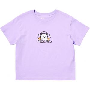 Футболка Chiikawa X Joke Bear And Friends, коллаборация SS25 для детей 3-7 лет UNIQLO, светло-фиолетовый