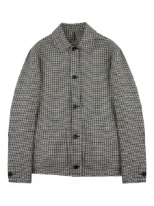 Льняная куртка-рубашка в мелкую клетку Slowear, синий