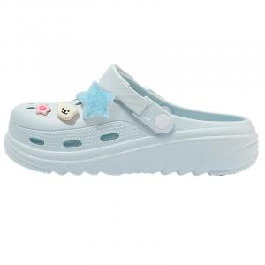 Cat power Клоги унисекс голубые с звездами и пуговицами, цвет Light Blue (Stars Buttons)