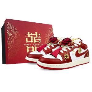 Jordan Кроссовки Air 1 износостойкие низкие винтажные баскетбольные мужские красные, цвет Red