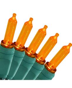 Электрическая гирлянда из 70 светодиодов с гладкими клеммами M6 для внутреннего и наружного использования, длина 23 фута (7 метров) Sunnydaze Decor, оранжевый