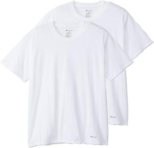 Мужские футболки Champion с коротким рукавом, комплект из 2 штук, 100% хлопок, логотип с надписью, CM1EZ701J, белый