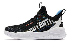 QIAODAN Амортизирующие нескользящие износостойкие баскетбольные кроссовки Mid Top мужские черно-белые