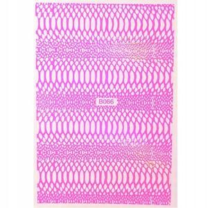 Тонкие самоклеящиеся наклейки для ногтей Snake Skin Neon Opal Pink № B066, AllePaznokcie