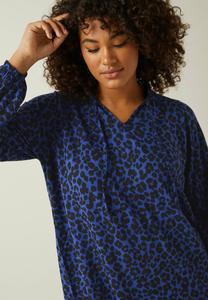 Топ с длинными рукавами ANIMAL PRINT TIE NECK Evans, темно-синий