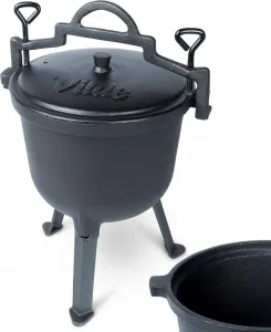 Чугунная кастрюля с крышкой и ножками, 8 литров Vilde