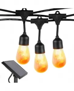 Уличная светодиодная гирлянда Ambience Pro на солнечных батареях, длиной 27 футов, с эффектом мерцания пламени Brightech, черный