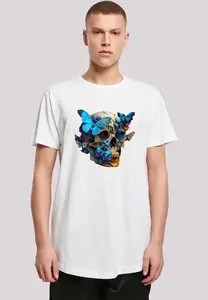 F4NT4STIC Футболка "Butterfly Skull LONG TEE", принт, белый