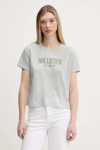 Хлопковая футболка Hollister Co., серый
