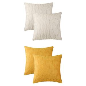 Короткие плюшевые однотонные мягкие декоративные наволочки для гостиной, 4 шт., 18 x 18 дюймов Unique Bargains, цвет Apricot Yellow