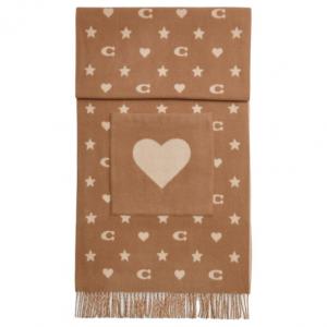 COACH Шерстяной вязаный шарф унисекс коричневый, Brown