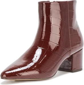 Женские ботильоны The Drop Jessi с боковой молнией и массивным каблуком, Chocolate Croc