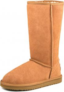 Женские классические зимние сапоги AUSLAND из натуральной замши, водонепроницаемые, Chestnut Tall Boots