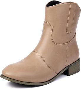 Женские ботинки на низком толстом каблуке с круглым носком, на резинке, классические челси с противоскользящей подошвой для осени BEDGMDEG, Apricot