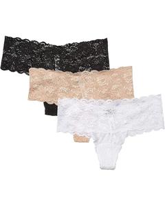 Стринги Cosabella Never Say Never Comfie Cutie Thong 3-Pack, цвет Black/White/Sette