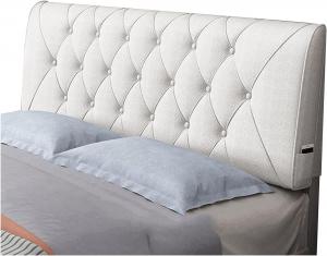 Подушка-подголовник клиновидная LIANGJUN для кровати и дивана-кровати, мягкая, для чтения, поясницы. Цвет: бежевый, Размер: 190x60x6 см.