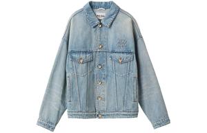 Джинсовая куртка женская синяя Miu Miu