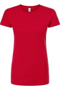 Tultex женская облегающая футболка из тонкого джерси, красный