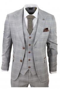 Костюм-тройка Francis Grey в клетку цвета загара и коричневого цвета Paul Andrew