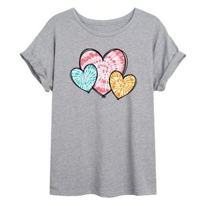 Футболка оверсайз с сердечками Tie-Dye Junior's Licensed Character