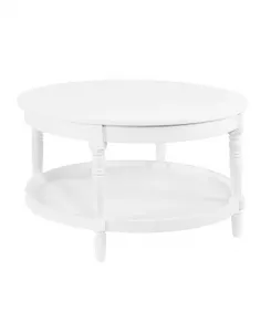 30-Дюймовый круглый журнальный столик из дерева в стиле французской усадьбы без инструментов Convenience Concepts, white