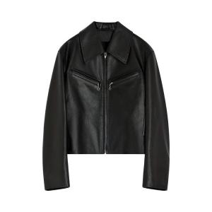 Топ Lemaire Boxy Leather Blouson, Moka