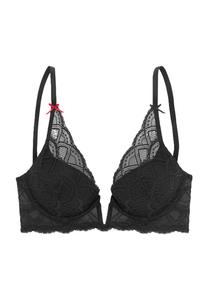 Бюстгальтер Mirabella с треугольными чашечками и кружевным бантом Lascana, черный