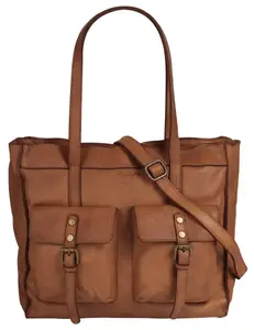 Шоппер Samantha Look, натуральная кожа, производство Италия, цвет Cognac