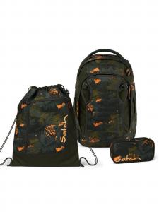 Satch Рюкзак 'Match Schulrucksack Set 3tlg' в цвете Olive