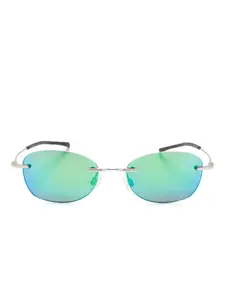 Солнцезащитные очки Aki Aki в овальной оправе Maui Jim, серебяный