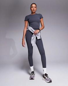 4505 Icon Мягкие леггинсы для йоги с высокой талией в цвете «стальной серый»