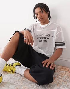 Укороченная футболка свободного кроя Reclaimed Vintage Airtex белого цвета с графическим принтом