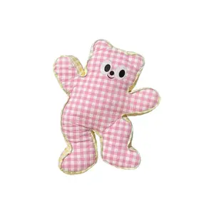 Милые креативные плюшевые мишки в клетку, 50 см PUDOWRABBIT, розовый