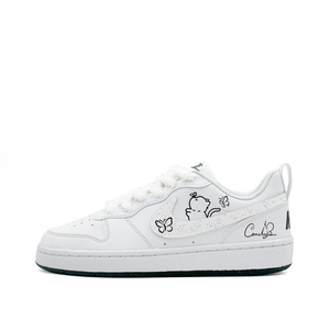 Nike Court Borough Dreamy Kitten Abrasion Resistant Low top детские скейтборд кроссовки Black White Unisex