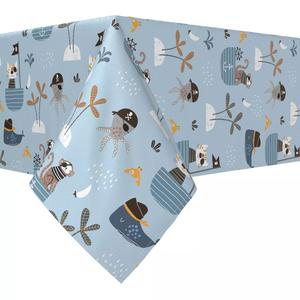 Прямоугольная скатерть, 100 % хлопок, 52х104 дюйма, пиратский дизайн.