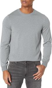 BOSS Мужской свитер с круглым вырезом и ребристыми манжетами, Light Melange Grey