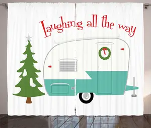 Штора ABAKUHAUS Adventure Rustic, Дерево смеха, универсальная ленточная штора для гостиной с петлями и крючками, 280 x 225 см, белая с разноцветным узором Abakuhaus