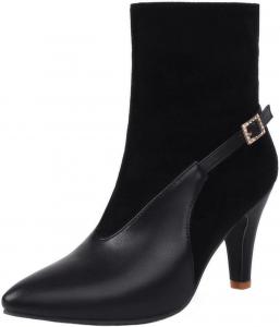 Женская мода: ботильоны на каблуке 8,5 см, с острым носком, короткие, с лаконичной боковой молнией, узкие, универсальные и стильные, размер L9-1-29, размеры US4-US14 LYYSKY, Black(L9-6)