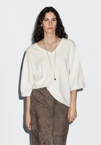 Джемпер Massimo Dutti WIDE V-NECK, White