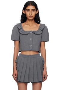 Короткий топ с воротником-жабо Pushbutton, цвет gr