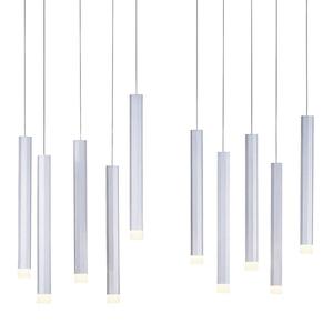 Светодиодный подвесной светильник JUST LIGHT Bruno IV, акриловое стекло / алюминий; железо - 10 ламп - серебро