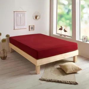Простыня Dream Sleep Basic Single Jersey на резинке 70x140 см, винно-красного цвета Traumschlaf